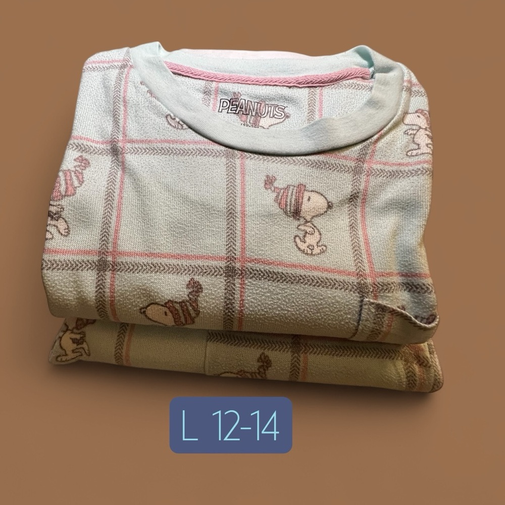 Peanuts Snoopy, Aqua and Pink Kids Pajama Set